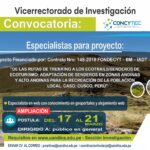 Especialistas para proyecto FONDECYT