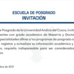 Invitación: Escuela de Posgrado - UAC