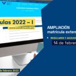 Matrículas pregrado 2022-I - ampliación extemporánea