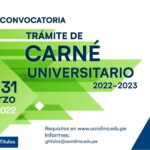Primera convocatoria: Trámite carné universitario 2022-2023
