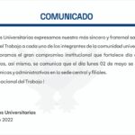 Comunicado: sobre día internacional del trabajo 2022