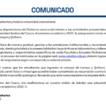 Comunicado: sobre semestre académico 2022-II