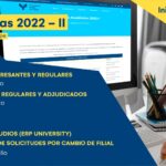 Matrículas pregrado 2022-II - ampliación reinicio de estudios y cambio de filial