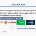 Comunicado: sobre centros de recaudación autorizados