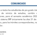 Comunicado: sobre reinicio de estudios, cambio de filial y homologaciones