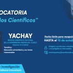 Convocatoria artículos científicos Revista Yachay volumen12-2