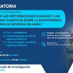 Convocatoria Proyecto de investigación: Efecto de las perturbaciones humanas y las condiciones climáticas