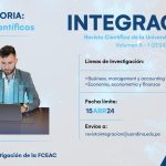 Convocatoria a recepción de Artículos Científicos Revista Integración- Vol.8-1 (2024)